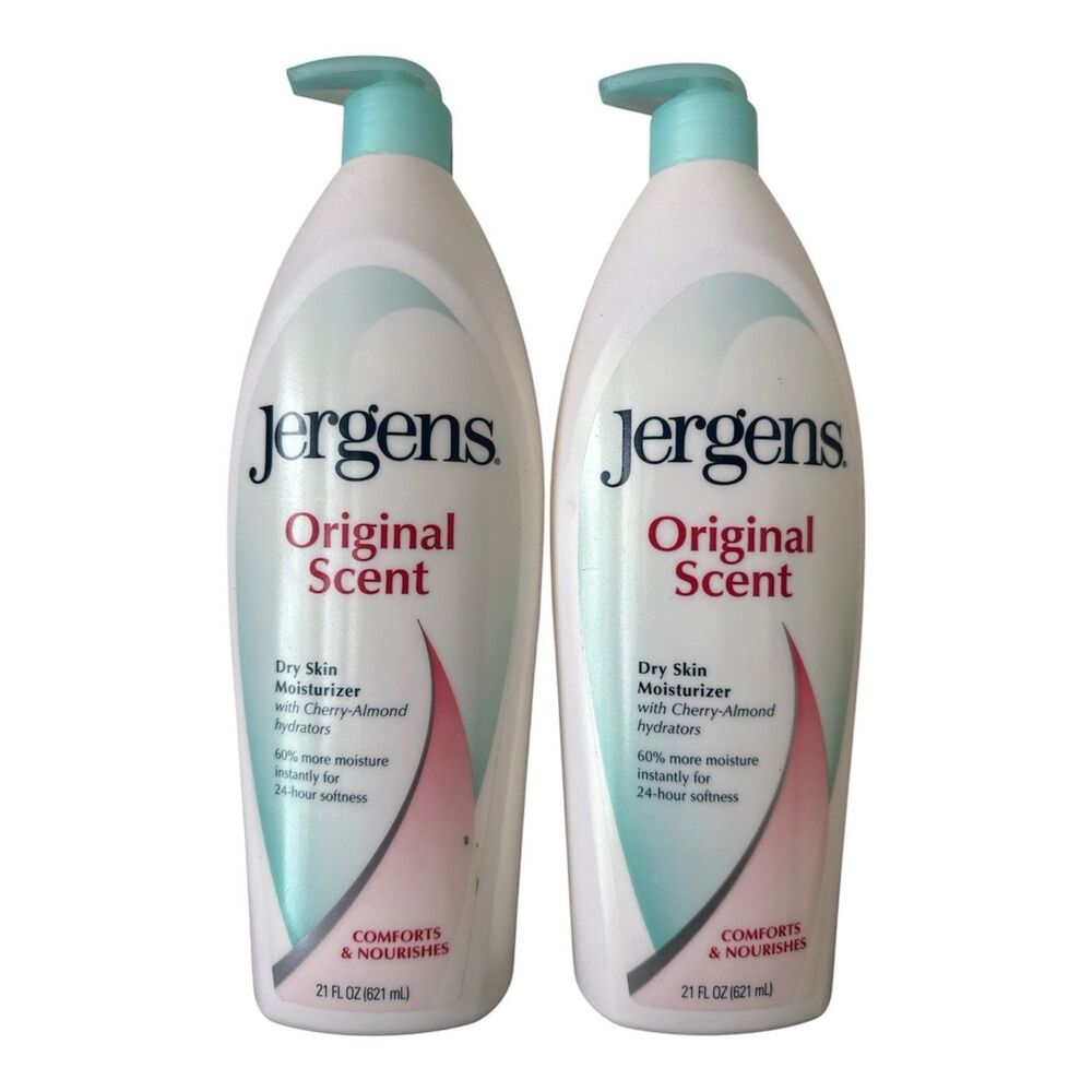 Jergens Original Scent Dry Skin Moisturizer w/ Cherry Almond Hydrators 21oz 2pk